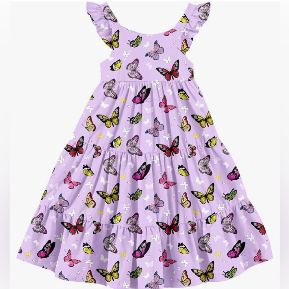 Purple Butterfly Dress 5/6 Girls - Picture 4 of 7